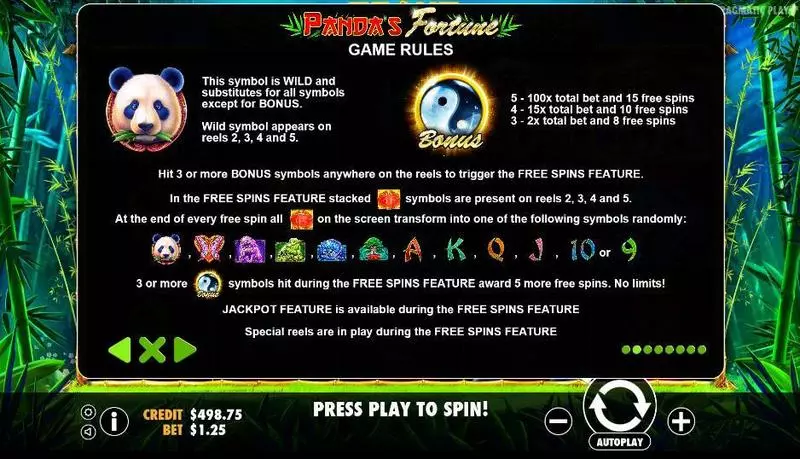 Play Panda’s Fortune Slot Bonus 1