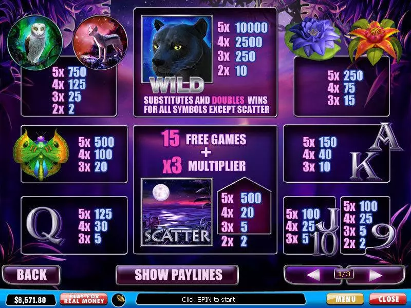 Play Panther Moon Slot Info and Rules