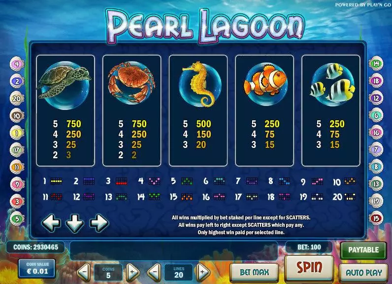 Play Pearl Lagoon Slot Info and Rules
