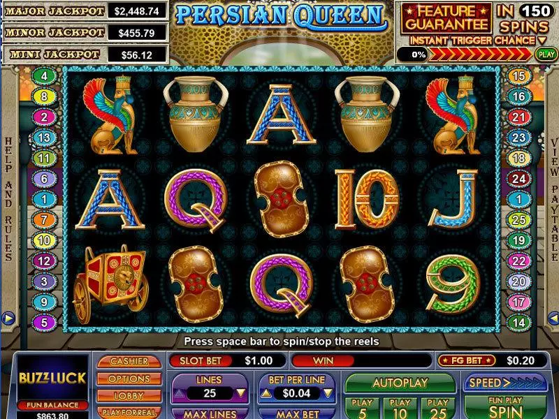 Play Persian Queen Slot Main Screen Reels