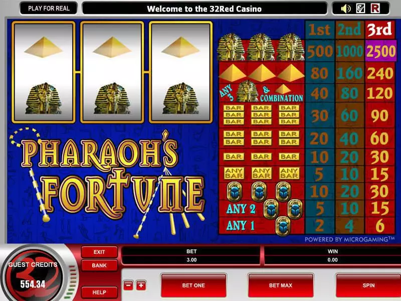 Play Pharaoh's Fortune Slot Main Screen Reels