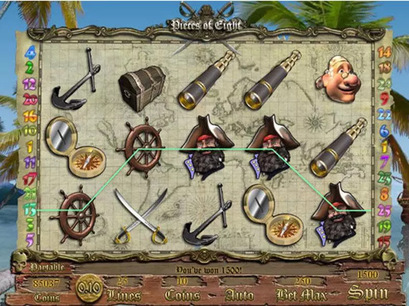 Play Pieces of Eight Slot Main Screen Reels