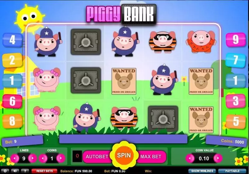 Play Piggy Bank Slot Main Screen Reels