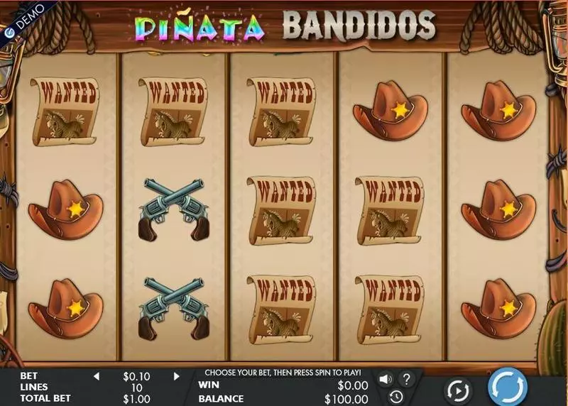Play Pinata Bandidos Slot Main Screen Reels