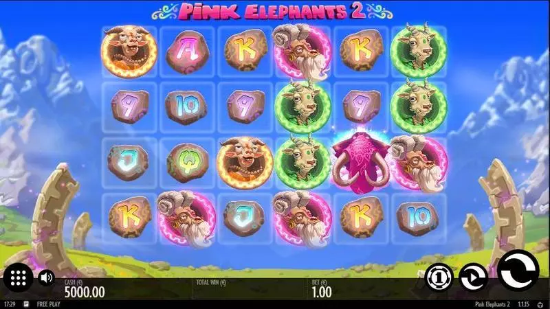 Play Pink Elephants 2 Slot Main Screen Reels