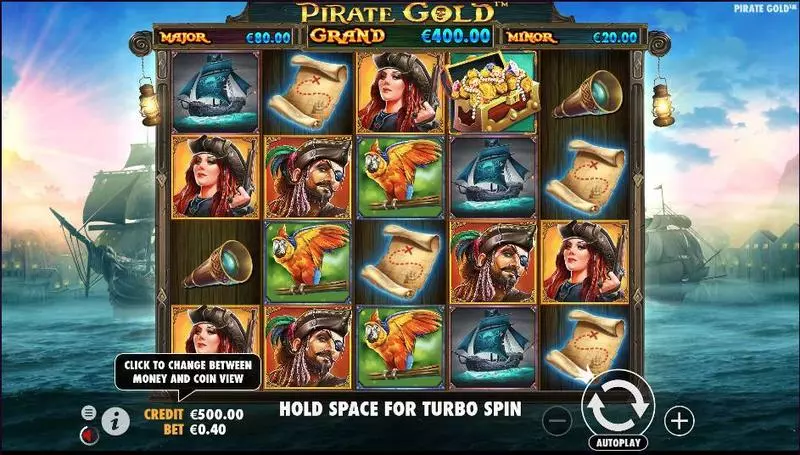 Play Pirate Gold Slot Main Screen Reels