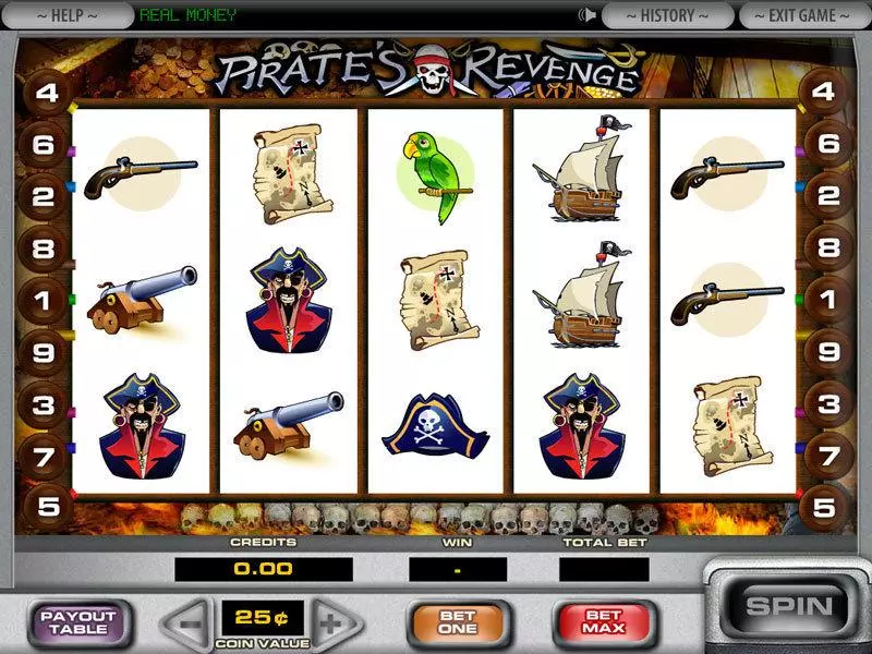 Play Pirate's Revenge Slot Main Screen Reels