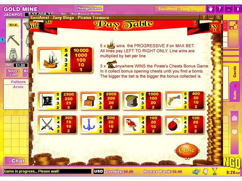 Play Pirate's Treasure Slot Info and Rules