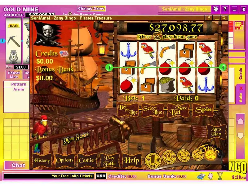 Play Pirate's Treasure Slot Main Screen Reels