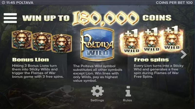 Play Poltava Flames of War  Slot Info and Rules