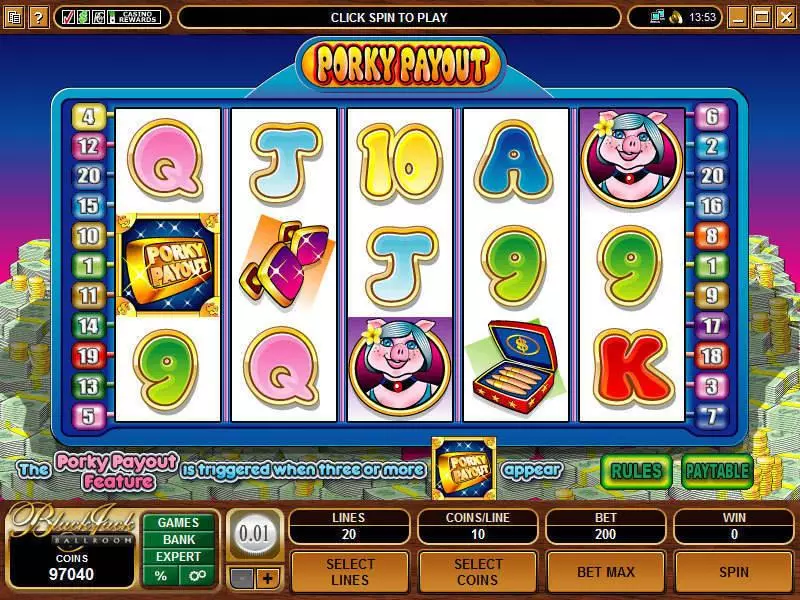 Play Porky Payout Slot Main Screen Reels