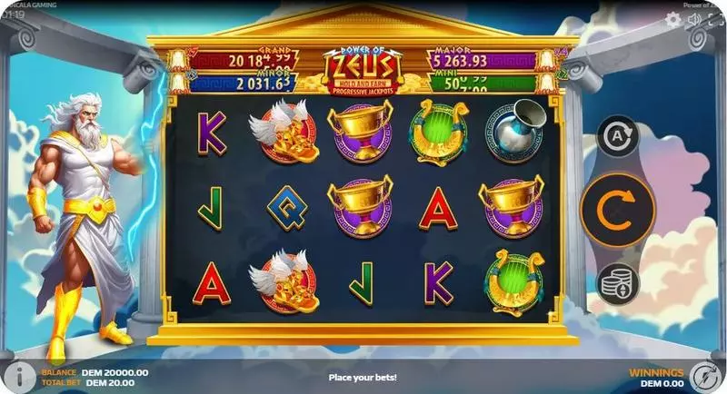 Play Power of Zeus Slot Main Screen Reels