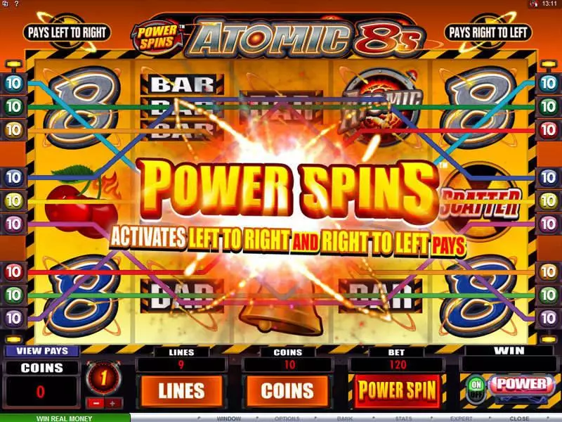 Play Power Spins - Atomic 8's Slot Bonus 1