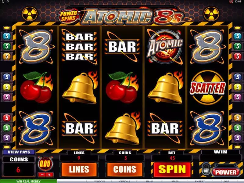 Play Power Spins - Atomic 8's Slot Main Screen Reels