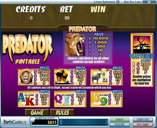 Play Predator Slot Info and Rules