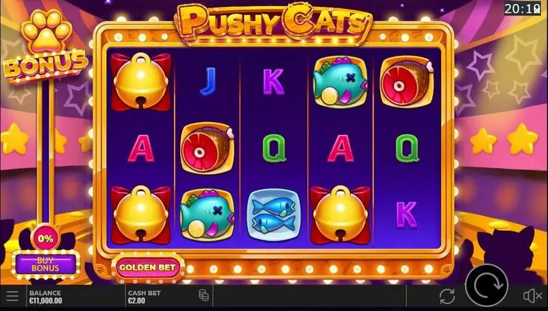Play Pushy Cats Slot Main Screen Reels