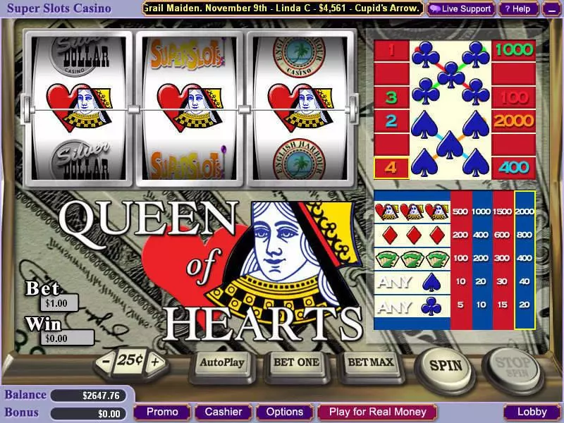 Play Queen of Hearts Slot Main Screen Reels