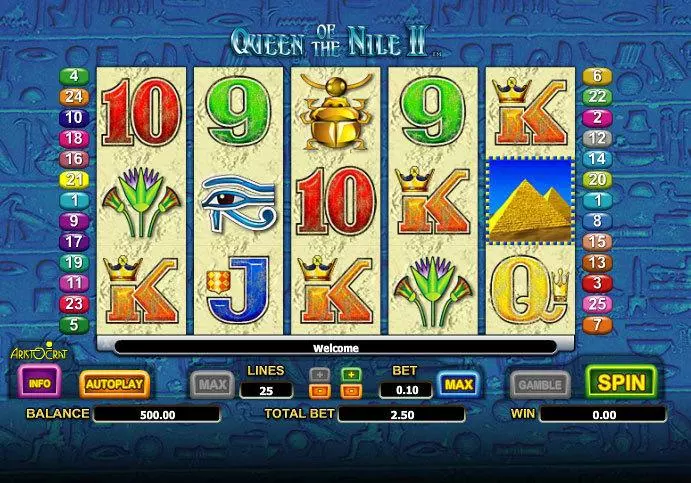 Play Queen of the Nile II Slot Main Screen Reels