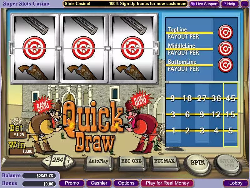 Play Quick Draw Slot Main Screen Reels