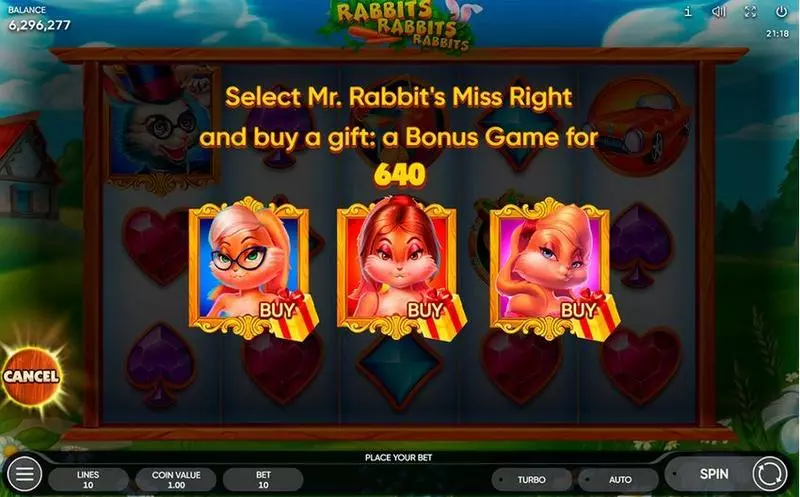 Play Rabbits, Rabbits, Rabbits! Slot Bonus 1