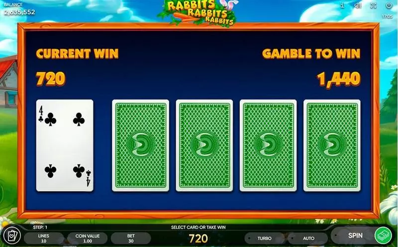 Play Rabbits, Rabbits, Rabbits! Slot Gamble Winnings