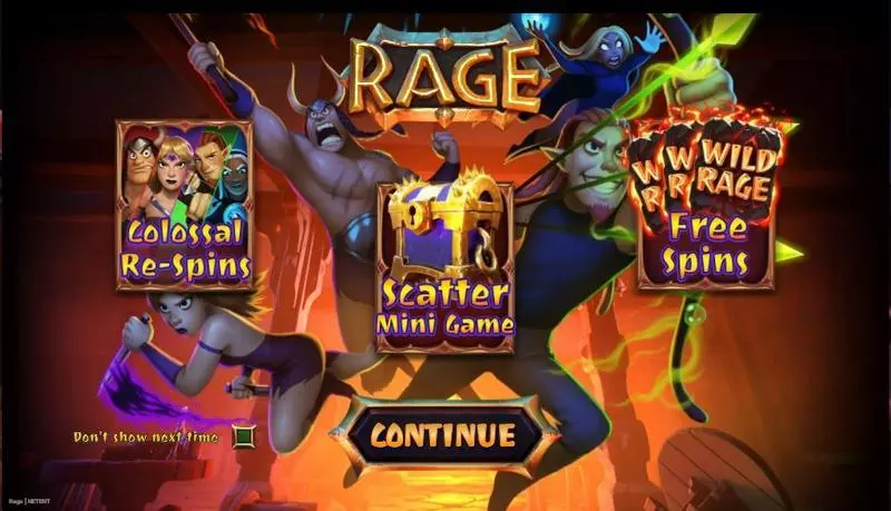 Play RAGE Slot Introduction Screen
