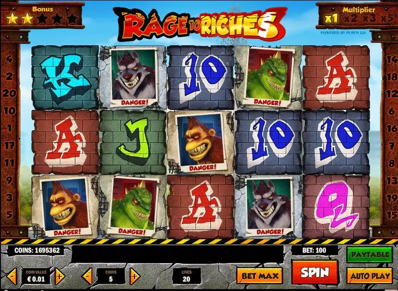 Play Rage to Riches Slot Main Screen Reels