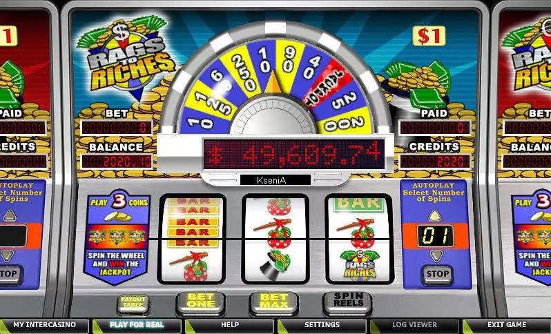 Play Rags to Riches 1 Line Slot Main Screen Reels