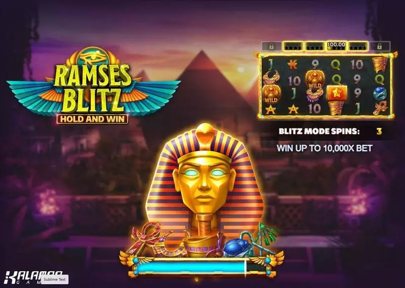 Play Ramses Blitz Hold and Win Slot Introduction Screen
