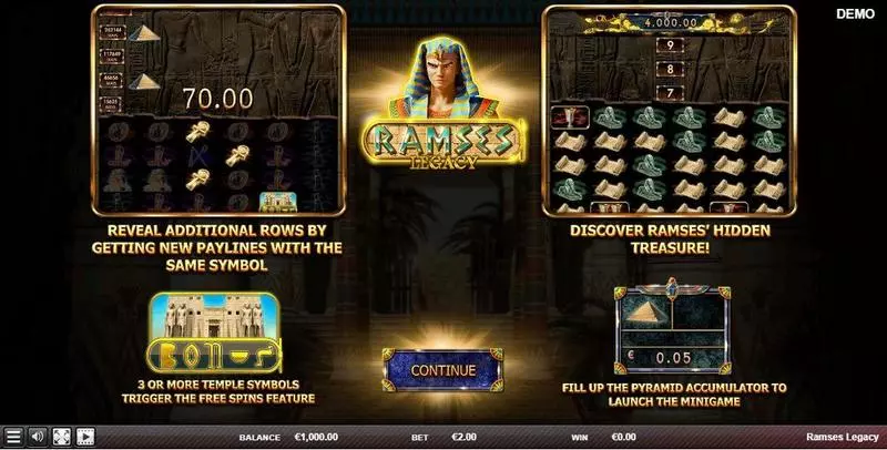 Play Ramses Legacy Slot Info and Rules