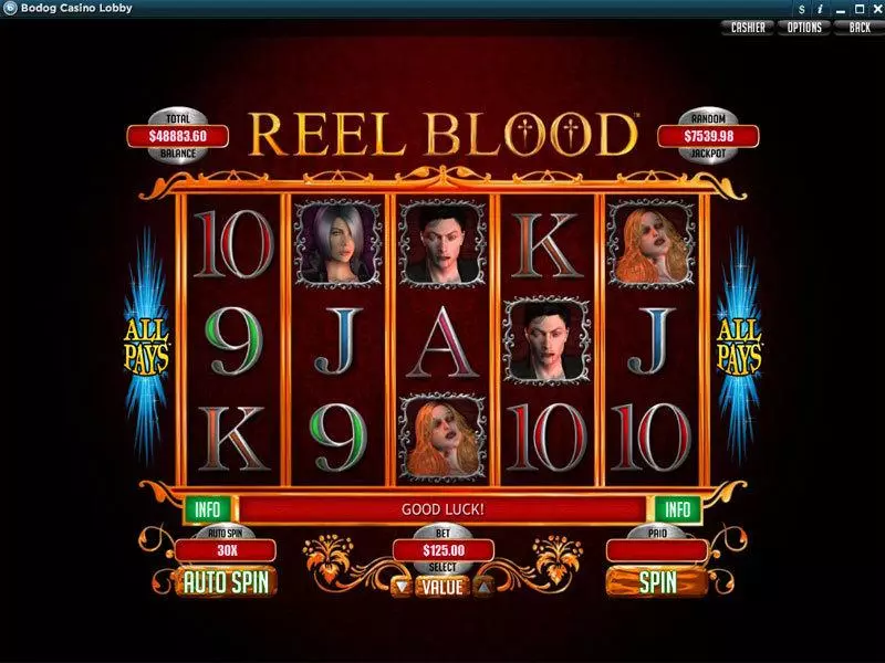 Play Reel Blood Slot Main Screen Reels