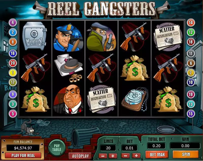 Play Reel Gangsters Slot Main Screen Reels