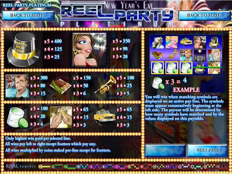 Play Reel Party Platinum Slot Info and Rules