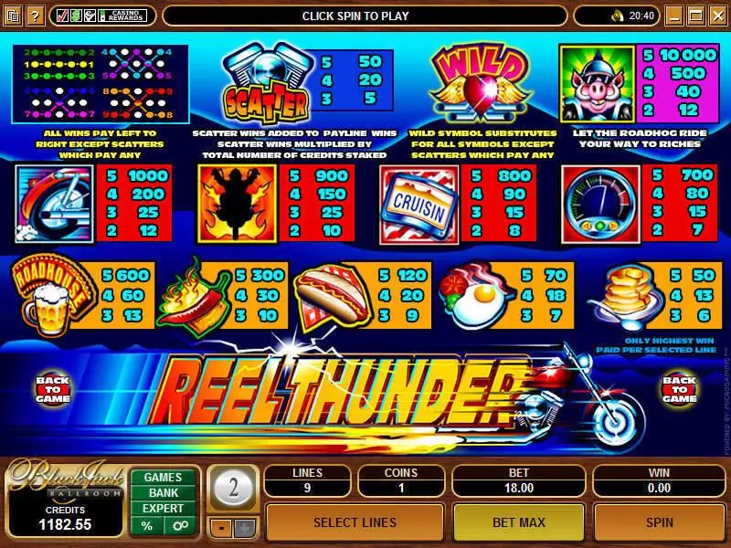 Play Reel Thunder Slot Info and Rules