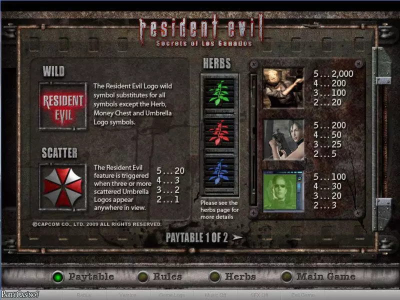 Play Resident Evil Slot Info and Rules