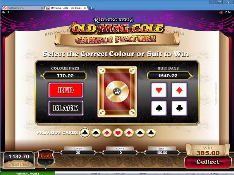 Play Rhyming Reels - Old King Cole Slot Gamble Screen