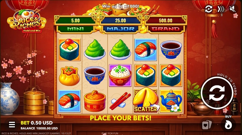 Play Rice and Riches Slot Main Screen Reels