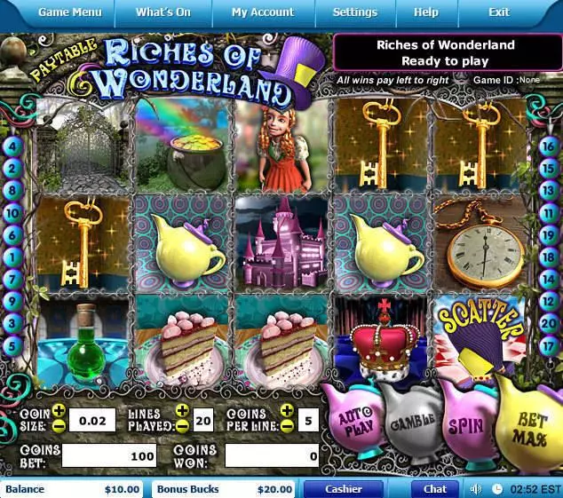 Play Riches of Wonderland Slot Main Screen Reels