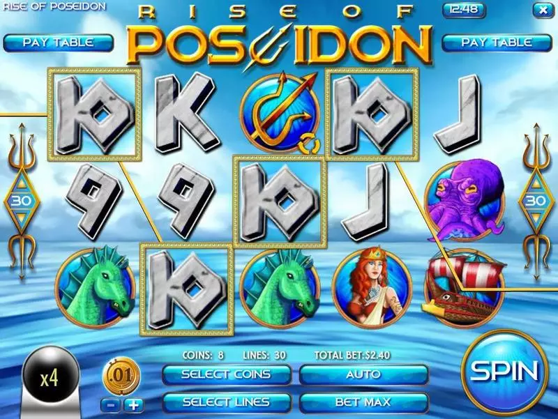 Play Rise of Poseidon Slot Main Screen Reels