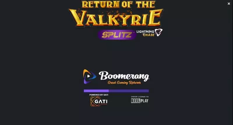 Play Rise of the Valkyrie Splitz Lightning Chase Slot Introduction Screen