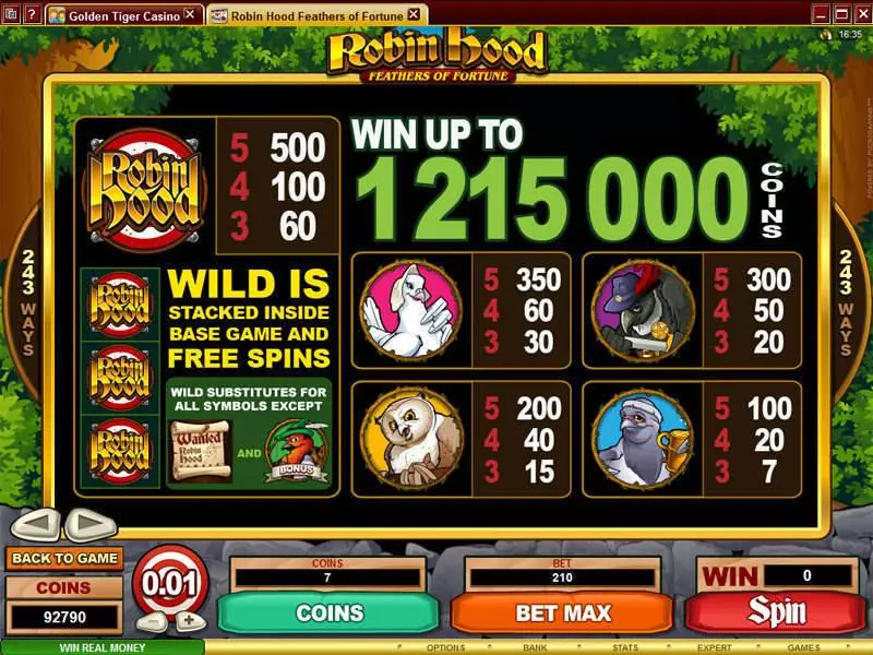 Play Robin Hood Feathers of Fortune Slot Info and Rules