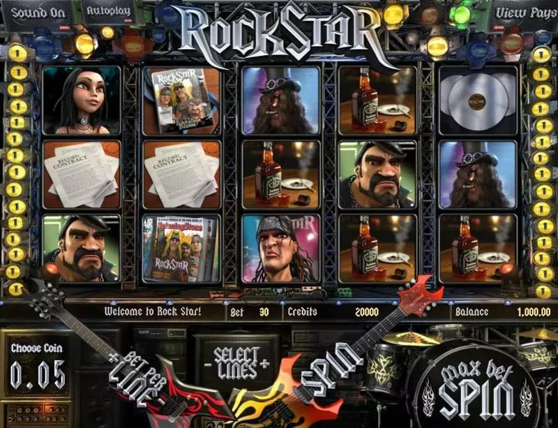 Play Rock Star Slot Main Screen Reels