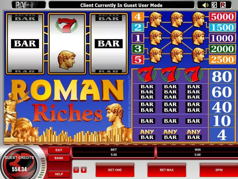 Play Roman Riches Slot Main Screen Reels