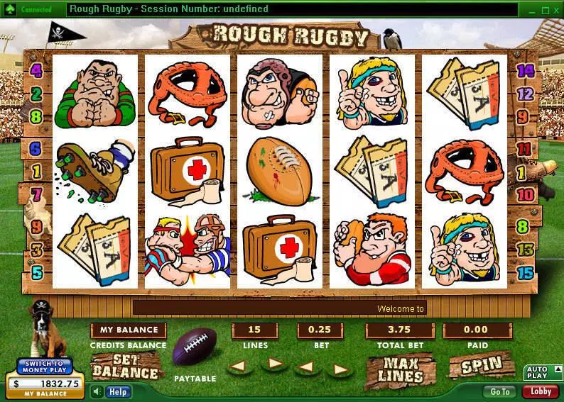 Play Rough Rugby Slot Main Screen Reels