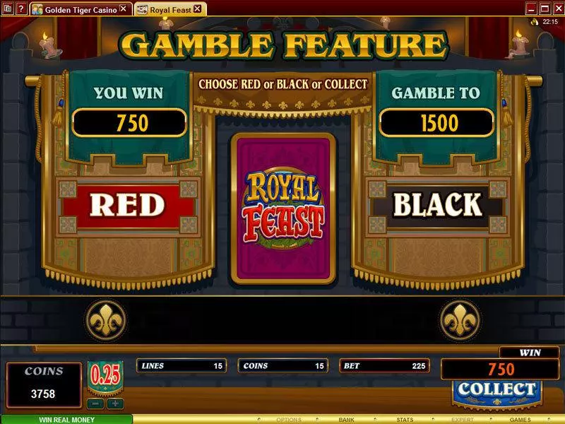 Play Royal Feast Slot Gamble Screen