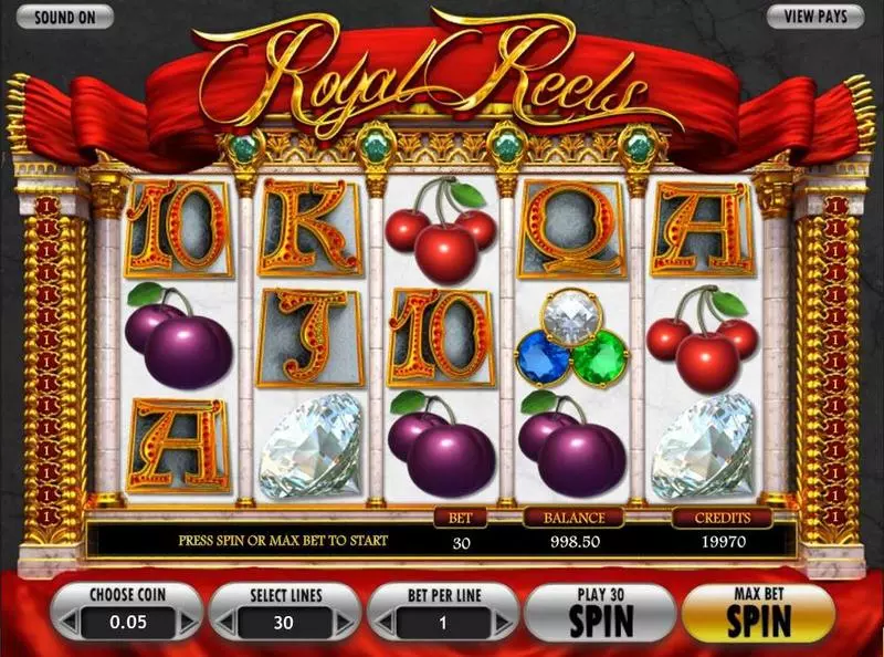 Play Royal Reels Slot Introduction Screen