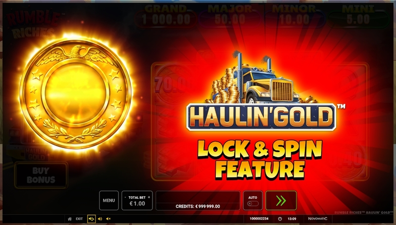 Play Rumble Riches - Haulin Gold Slot Free Spins Feature