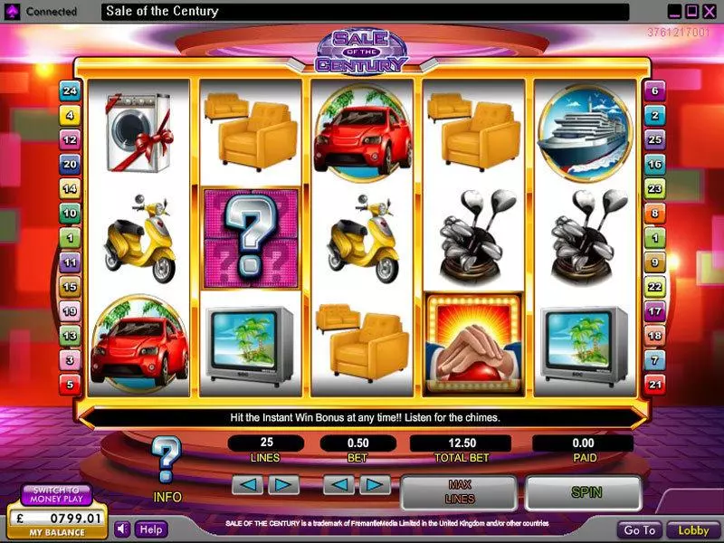 Play Sale of the Century Slot Main Screen Reels