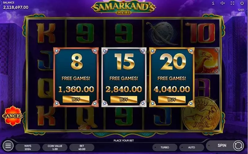 Play Samarkand's Gold Slot Bonus 1