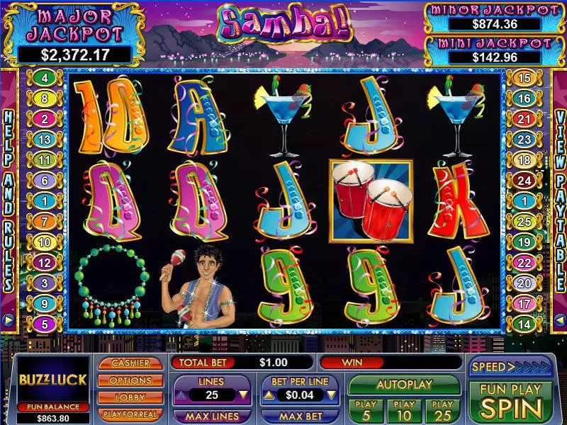 Play Samba Slot Main Screen Reels